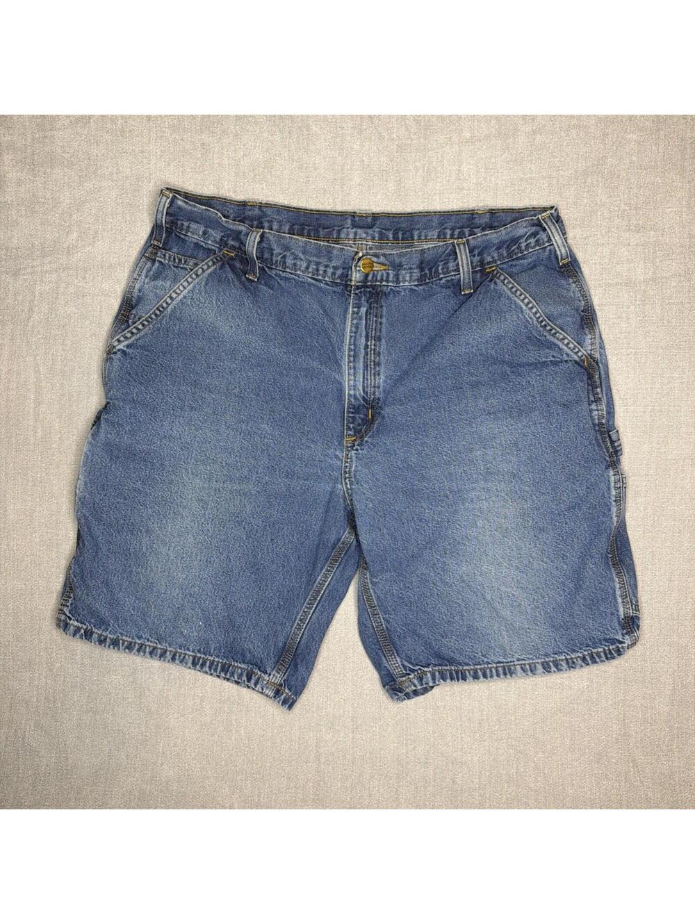 Vintage Carhartt Men's Size 38 Blue Denim Carpenter Jean Shorts B184 DST
